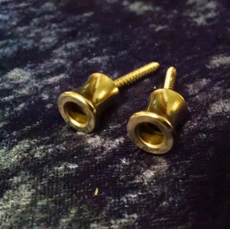 1980s Jim Dunlop strap buttons Chrome image 1