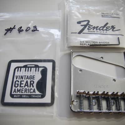 Fender Telecaster Bridge Adjustable Saddles Rare Authentic Vintage Guitar NOS Part Circa-1968-1979-Chrome image 1