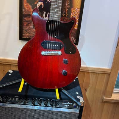 Gibson 1958 Custom Shop Les Paul Junior Double Cut in Cherry Red Nitro, P~90 Dog-Ear, New Dealer Trade, VOS, COA, Faux Alligator HSC and Fab SetUp! image 2