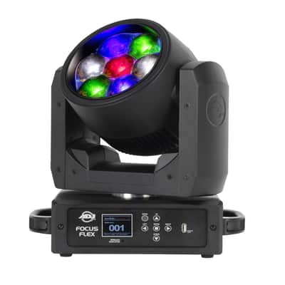 2) American DJ Focus Flex Wireless DMX Moving Head Lights+Case+Stands+Controller image 3
