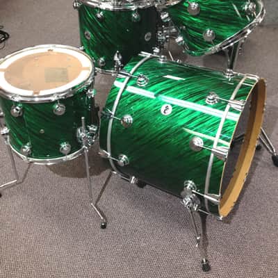 DW Drums Collector Series 6 Piece Shell Pack Green Twisted Satin image 2