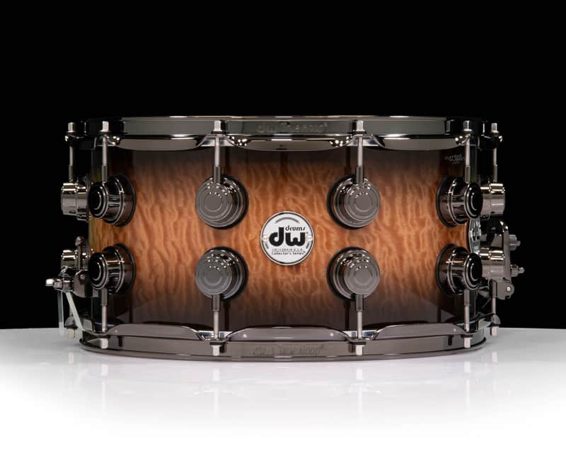 DW Collector's Series 7x14 Moabi on Maple Mahogany Shell - Candy Black image 1