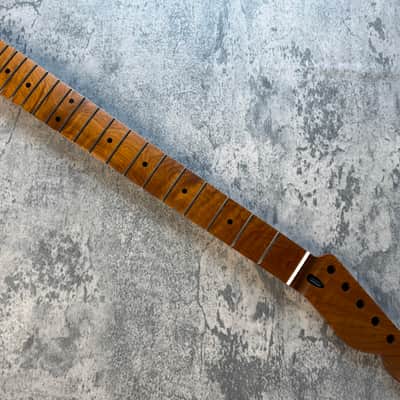 BMC Guitar Neck Tele® Telecaster® 22 Fret Roasted 3AAA Flame Maple With Maple Fingerboard Nitro Lacquer Rounded Fret Ends - 9.5 Radius TRMMF22 3A #8 image 1