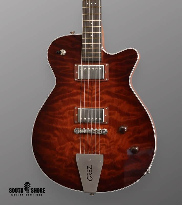 Grez Guitars Mendocino - Dark Burst / Quilted Redwood w/ Lollar Low Wind Imperial Humbucking set. NEW, (Authorized Dealer) image 1