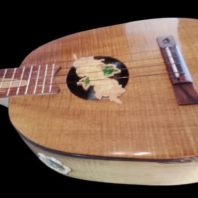 Solid Koa Pineapple Tenor Ukulele With Raised Hibiscus Sound Hole (SCJ - Jazz Hat # 146) image 2