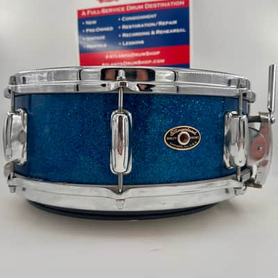 Slingerland Super Gene Krupa Radio King 5.5x14 Snare Drum 1960 - Blue Sparkling Pearl image 1