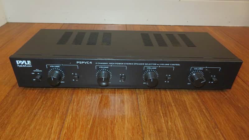 Pyle (PSPVC4) 4 Channel High Power Stereo Speaker Selector With Volume Control image 1