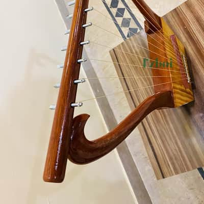 King David Lyre Harp: 10-String Mahogany Finish, Handmade image 3