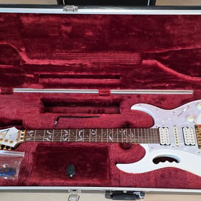 Ibanez JEM-7V TEAM J. CRAFT Prestige Steve Vai Signature 2008 White MIJ Japan JEM7V 7 6 String Pro Artist Guitar CASE QUEEN Tree of Life HSH Scalloped Super Strat image 2