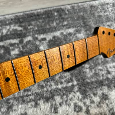NEW Fender Licensed Allparts Flamed Quartersawn Roasted Maple Nitrocellulose Neck image 7