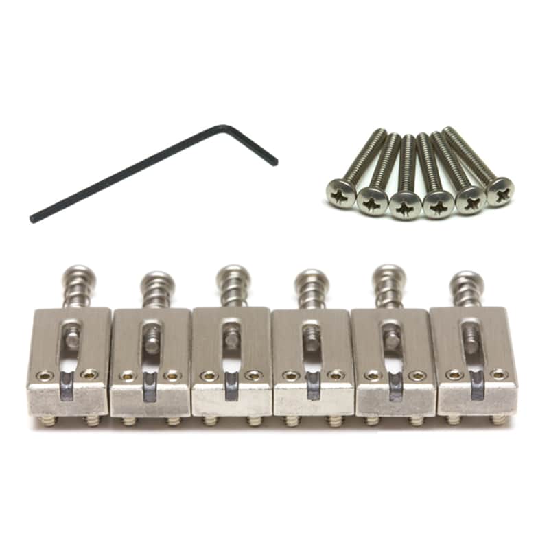 Graph Tech String Saver BRUSHED STEEL CHROME 6 Saddles Set for Fender Strat/Tele image 1