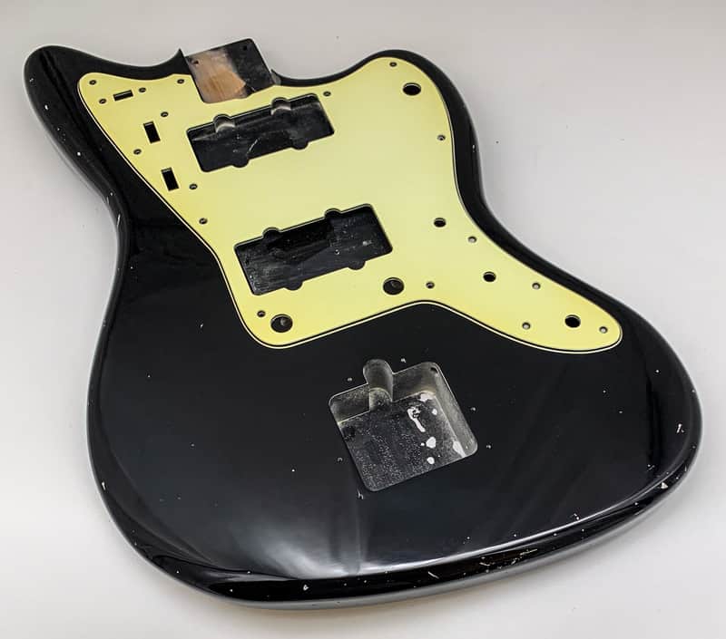 4lbs 7oz BloomDoom Nitro Lacquer Aged Relic Black Jazz-Style Vintage Custom Guitar Body image 1