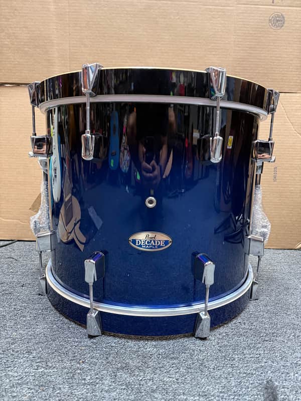 Pearl Decade Maple 18" x 14" Bass Drum Gloss Deep Blue (#216) - Brand New w/ Muffling Pillow image 1