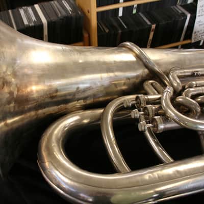 1960's Besson 3 Valve Vintage Bb Tuba 17" Bell Silver "50 Medals of Honor" image 7