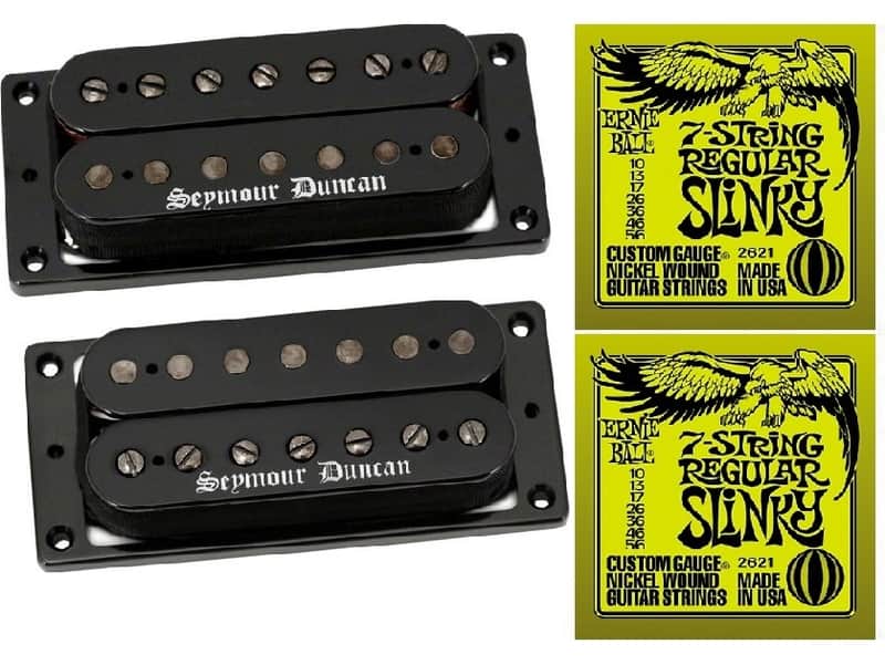 Seymour Duncan Black Winter 7 String Humbucker Passive Mount Pickup Set Black ( ERNIE BALL STRINGS ) image 1