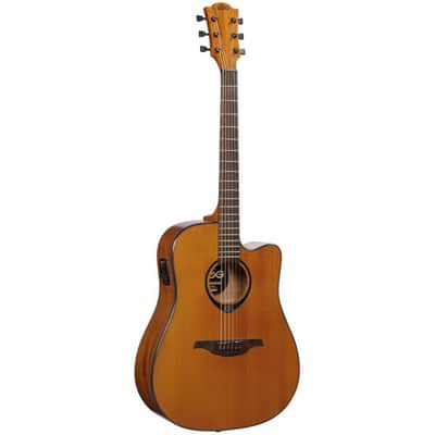 LAG T70DCE Tramontane Dreadnought Elektro-Akustik-Gitarre natur image 1