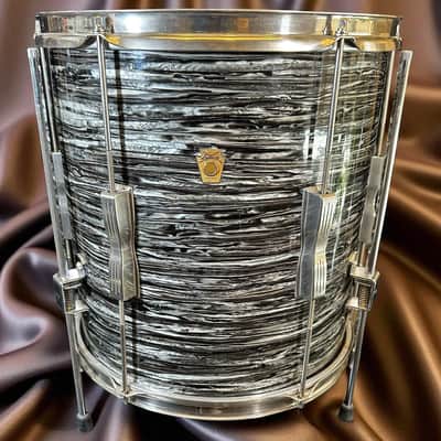 Ludwig No. 996-1 Club Date Outfit 8x12" / 14x14" / 14x20" Drum Set with Keystone Badges 1964 - 1968 - Oyster Black Pearl image 7