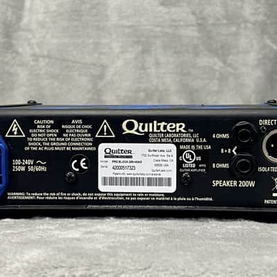 Quilter Pro Block 200 200W Guitar Head - built in limiter image 5