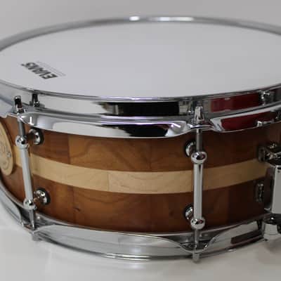 Holloman Custom Drums 5x13" Cherry/Maple snare drum - Hand rubbed urethane image 3