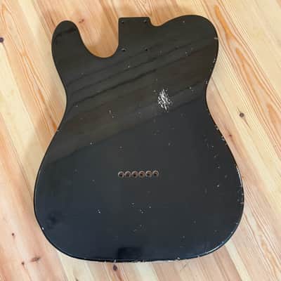 1707g Kohlin Guitars T-Type Roasted Pine replacement body Aged Nitro Relic Vintage Black Made in Sweden image 6