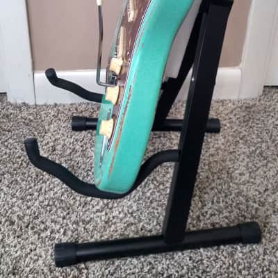 Sawtooth ES Alder Body Relic Surf Green Stratocaster with New Padded Gig Bag and Leather Strap image 7