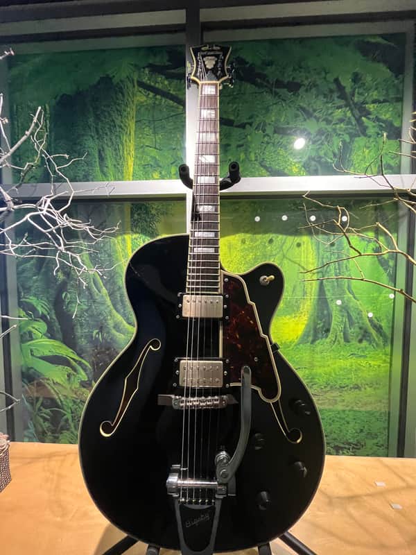 D'Angelico Excel EX-175 Hollow Body Single Cutaway with Bigsby Vibrato 2010s - Black image 1