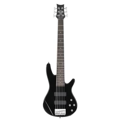Glarry Full Size GIB 6 String H-H Pickup Electric Bass Guitar Bag Strap Pick Connector Wrench Tool 2020s - Black image 4