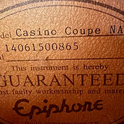 Epiphone Casino Coupe with Rosewood Fretboard 2014 - Natural image 9