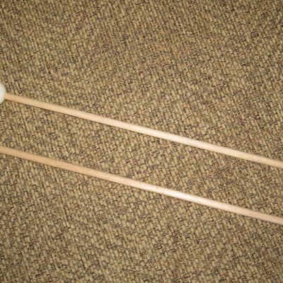 ONE pair new old stock (with packaging) Malletech OR45B Orchestra Series Mallets (Bells, Xylophone, Glock and multi-percussion) 1 and 1/8" Hard Heavy White Ball Heads, Orchestra Length Birch Handles (from around 2019) Made in USA image 10