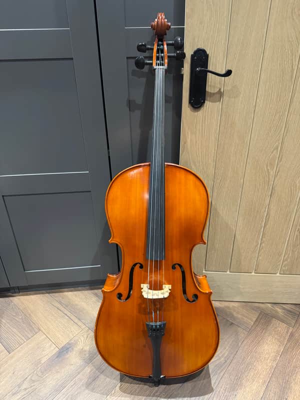 Hidersine Vivente 3/4 Cello - Amber / Antique Varnish with bow and case image 1