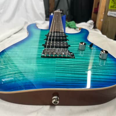 Charvel Dinky DK24 HSH 2PT Doublecut Electric Guitar with Case - Caribbean Burst image 18