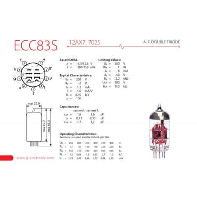 JJ Electronics Pre-Amp Tube ECC83 S | 12AX7 Amp Valve image 2