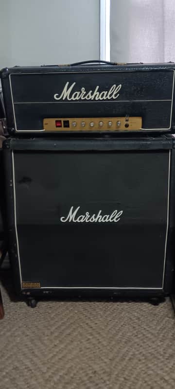 Vintage 1976 Marshall JMP Mk2 Master Model 100w Lead (2203) + Matching 1970s 4x12 Cabinet – Original, Made in England image 1