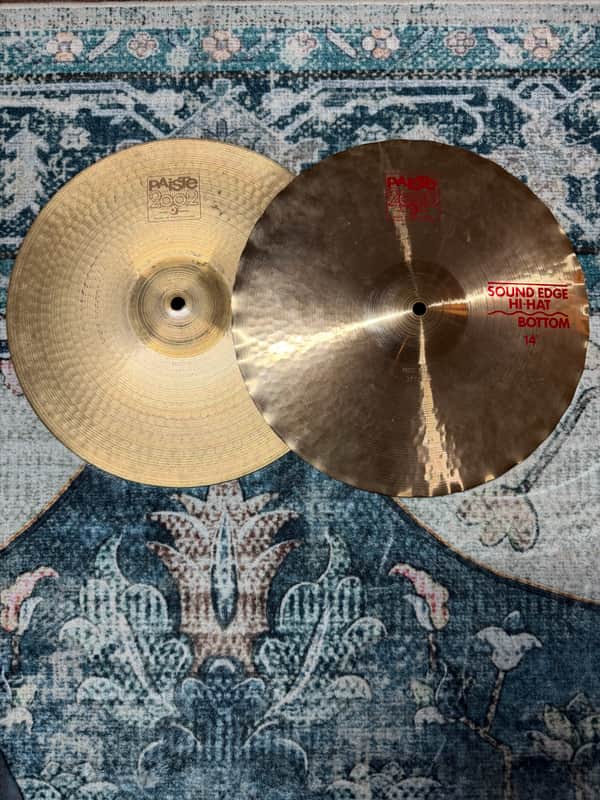 Paiste 14" 2002 Sound Edge Hi-Hat Cymbals (Pair) - Traditional, Used image 1