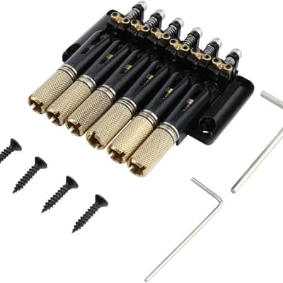 5 PCS Through-Body Guitar String Locking Nut 5 String Bass Guitar Bridge String Locks Zinc Alloy String Locking for Headless Electric Bass Replacement Parts Black image 6