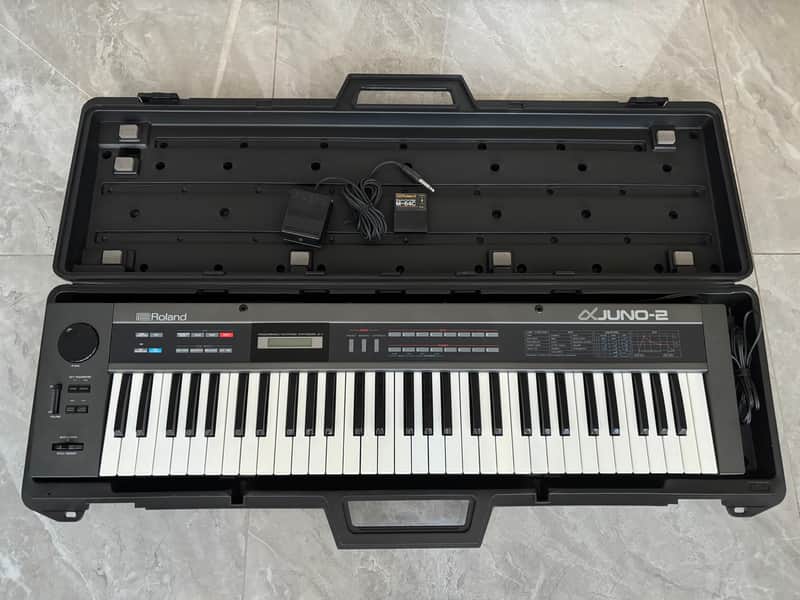 Roland Alpha Juno-2 Polyphonic Synthesizer New Display + M-64C Memory Card +Pedal image 1