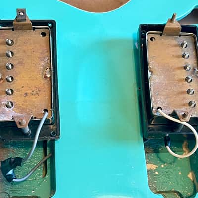 1998 Epiphone Riviera rare color Turquoise frequensator tailpiece image 20