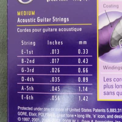 Elixir 11100 Polyweb 80/20 Bronze Acoustic Guitar Strings -Medium (13-56) image 5