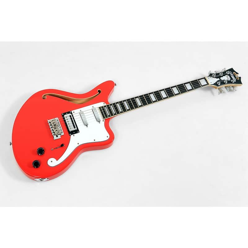 D'Angelico Premier Series Bedford SH Limited-Edition Electric Guitar with Tremolo Regular Fiesta Red image 1