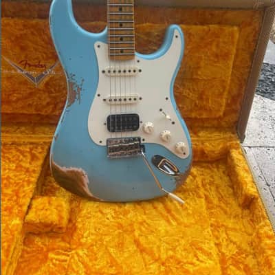2022 Fender Custom Shop 1957 Stratocaster Heavy Relic Daphne Blue image 6