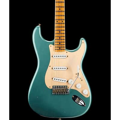 Fender Custom Shop 55 Dual-Mag Stratocaster Journeyman Relic Maple Fingerboard Limited-Edition Electric Guitar Regular Super Faded Aged Sherwood Green Metallic image 1