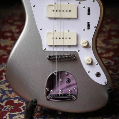 Vintage REVO Series 'Surfmaster 90' Guitar Metallic Silver image 1