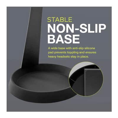 Knox Gear Aluminum Headphone Stand for Desk with Solid Base Mount (Black) image 10