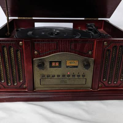 Leetac TAP-807 Nostaligia Wooden Music Center with Turntable, CD Player, AM/FM Radio image 7