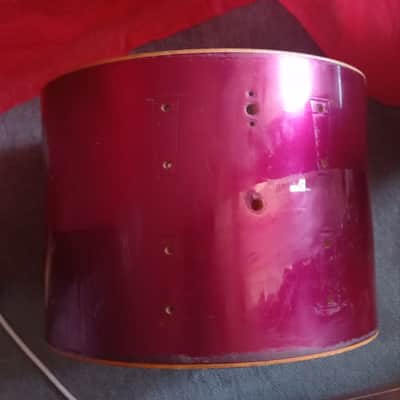 Vintage 1970s/1980s Sonor Phonic 14x10" Tom Shell - 9-Ply German Beech - Red ? image 4