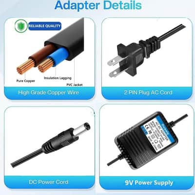 9VAC Power Charger for Line 6 POD XT Live DL4,Pedal Digitech PSS3-120 PSS3120 J-Station GNX2 GNX3 BNX3 GNX4 GNX3000 EX7 RP100-350 RPx400 BP200 Vocal 300 Vx400 EXH VL2 Genesis-3 Guitar Processor image 5