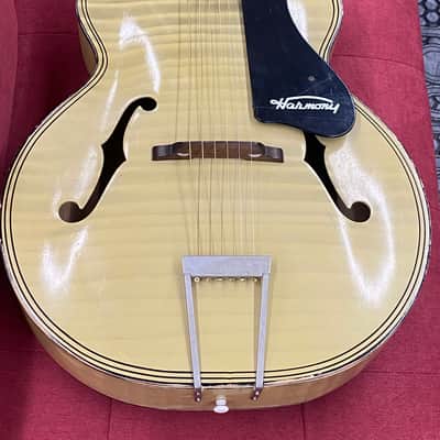 Harmony H1214 Archtone Acoustic Archtop Guitar 1950's - Blond with Faux Flame image 3