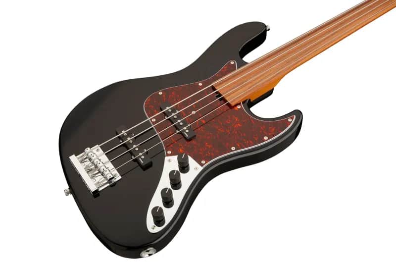 Sadowsky MetroExpress 21-Fret Vintage J/J Bass, Morado Fingerboard, Fretless, 4-String - Solid Black High Polish image 1