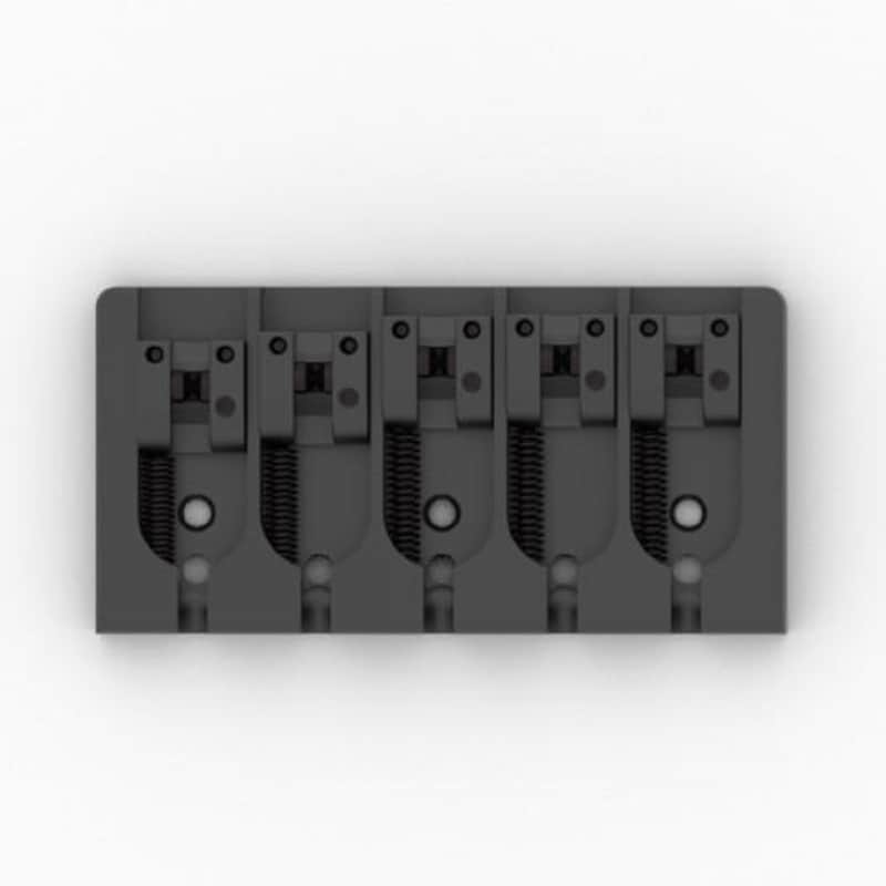 Hipshot 5-String A Aluminum Bass Bridge, .708" String Spacing - BLACK image 1
