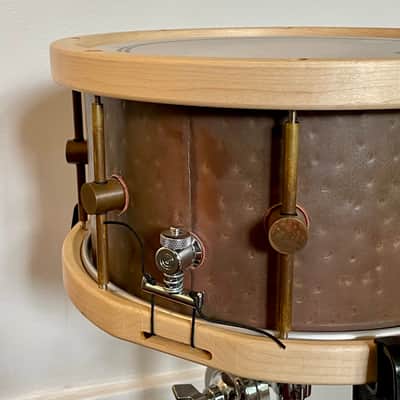 A & F 7x13 Ankh Hand Hammered Bronze Snare 2020s - Natural Patina image 5